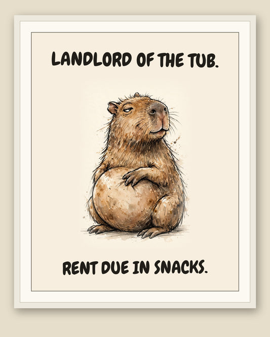 The same print shown framed with a cream mat — frame for display only, not included