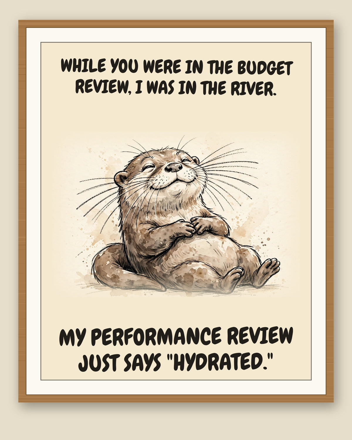 The same print shown framed with a cream mat — frame for display only, not included