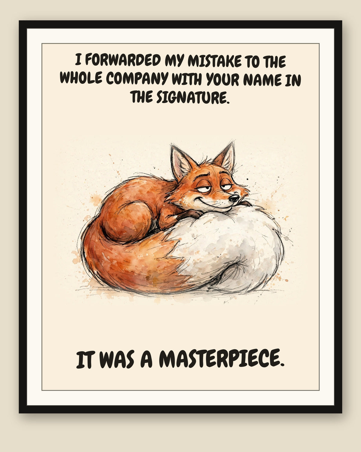 The same print shown framed with a cream mat — frame for display only, not included