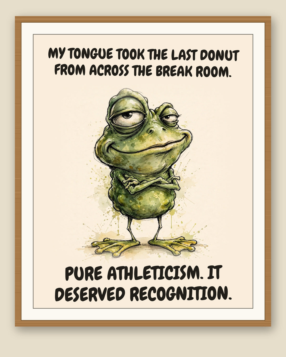 The same print shown framed with a cream mat — frame for display only, not included