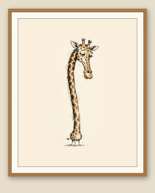 The same wordless print shown framed with a cream mat — frame for display only, not included
