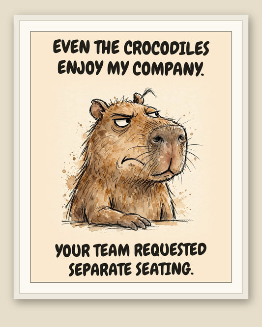 The same print shown framed with a cream mat — frame for display only, not included