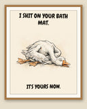 The same print shown framed with a cream mat — frame for display only, not included