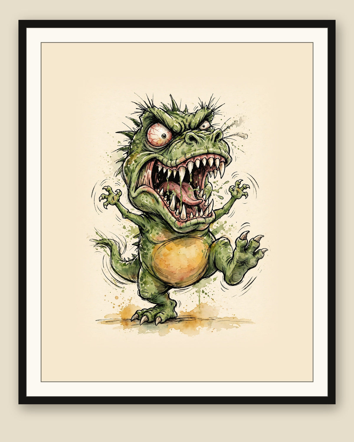 The same wordless print shown framed with a cream mat — frame for display only, not included