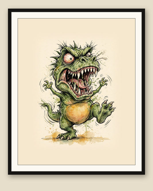 The same wordless print shown framed with a cream mat — frame for display only, not included