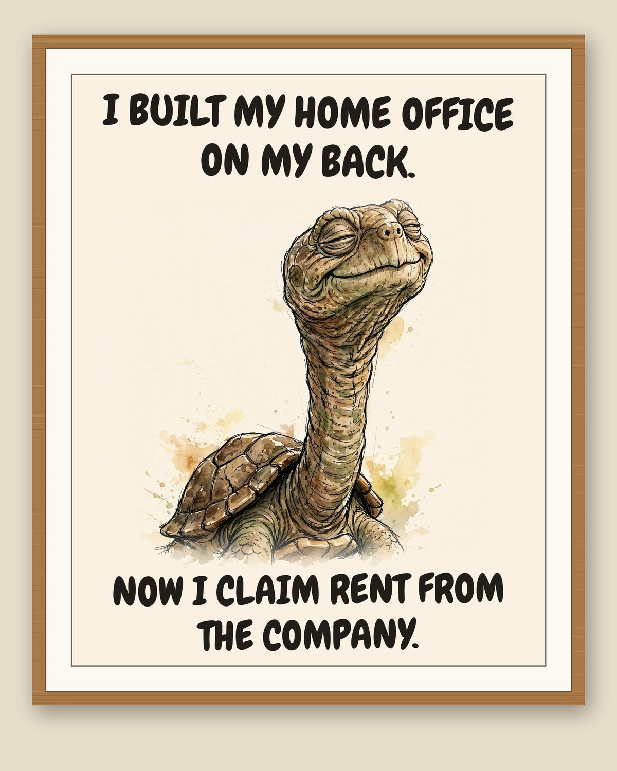 The same print shown framed with a cream mat — frame for display only, not included