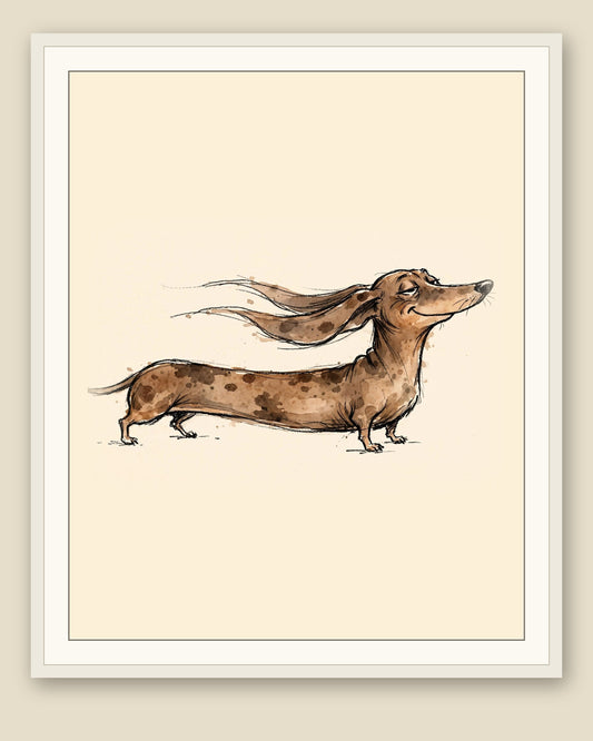 The same wordless print shown framed with a cream mat — frame for display only, not included