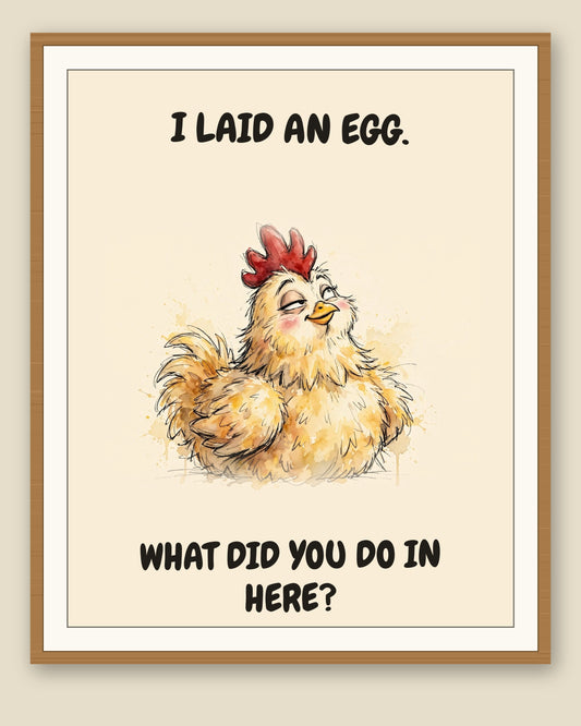 The same print shown framed with a cream mat — frame for display only, not included