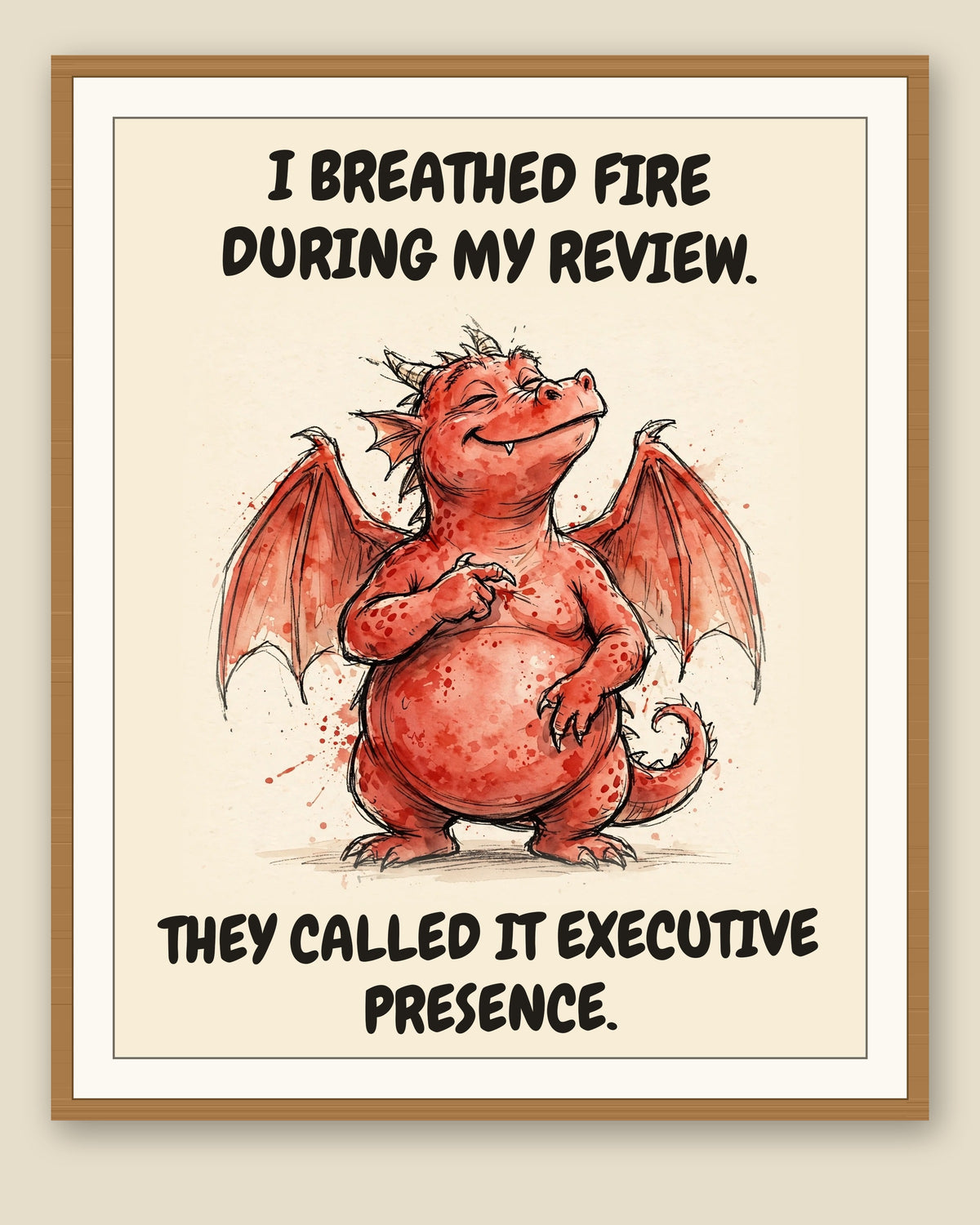 The same print shown framed with a cream mat — frame for display only, not included