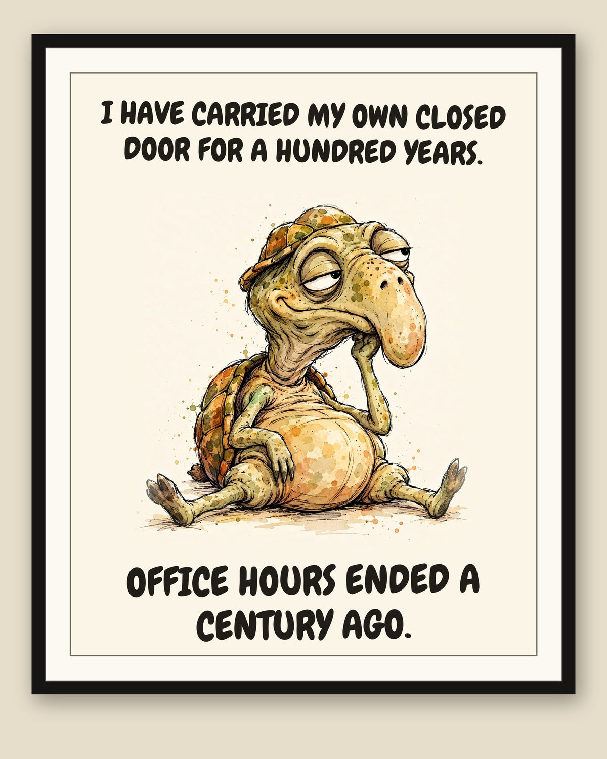 The same print shown framed with a cream mat — frame for display only, not included