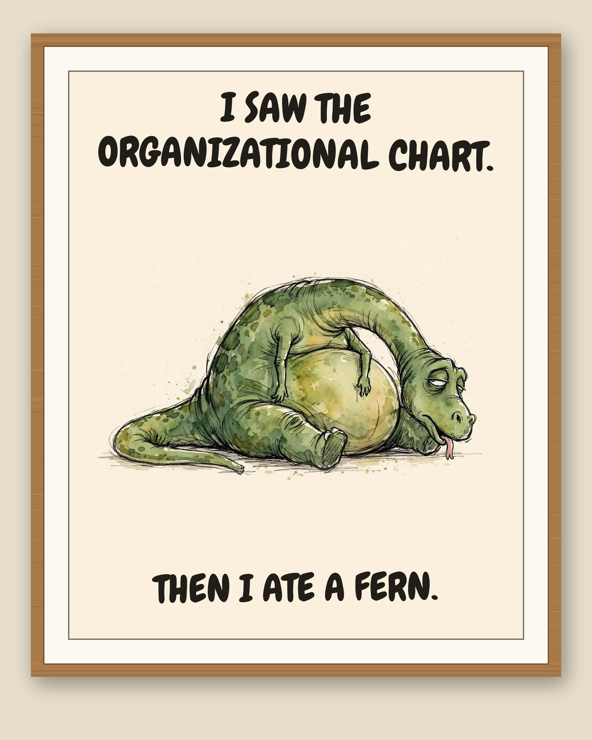 The same print shown framed with a cream mat — frame for display only, not included