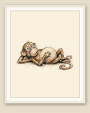 The same wordless print shown framed with a cream mat — frame for display only, not included