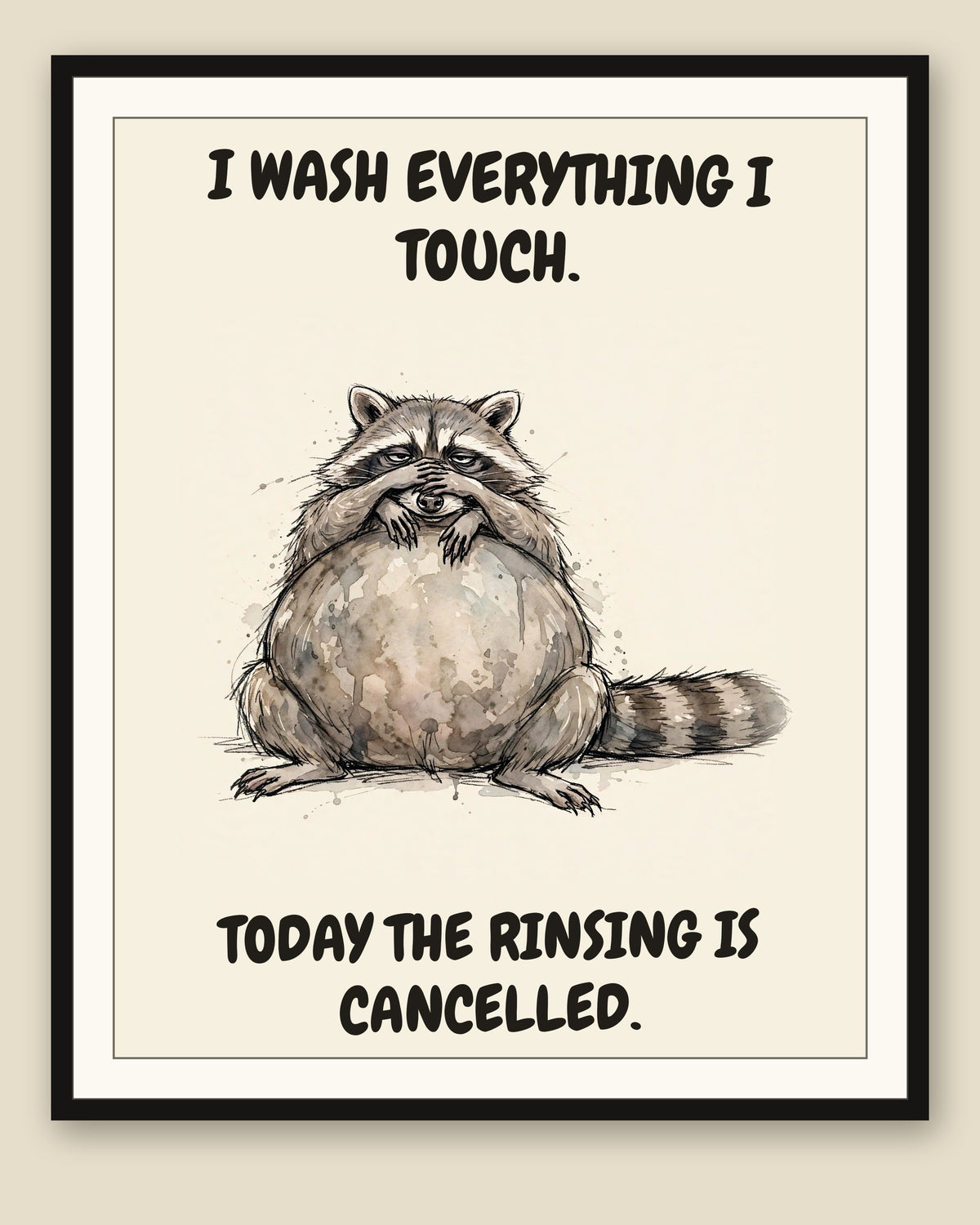 The same print shown framed with a cream mat — frame for display only, not included