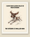 Framed display mockup — frame not included. Furious — The Mileage German Shorthaired Pointer art print.