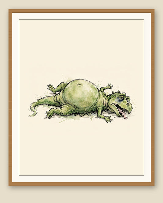 The same wordless print shown framed with a cream mat — frame for display only, not included