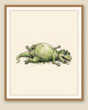 The same wordless print shown framed with a cream mat — frame for display only, not included