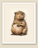The same wordless print shown framed with a cream mat — frame for display only, not included