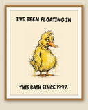 The same print shown framed with a cream mat — frame for display only, not included