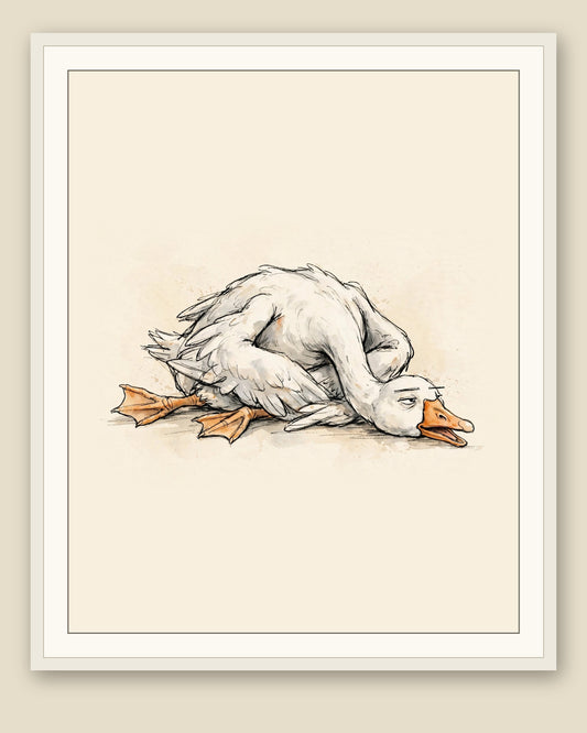The same wordless print shown framed with a cream mat — frame for display only, not included