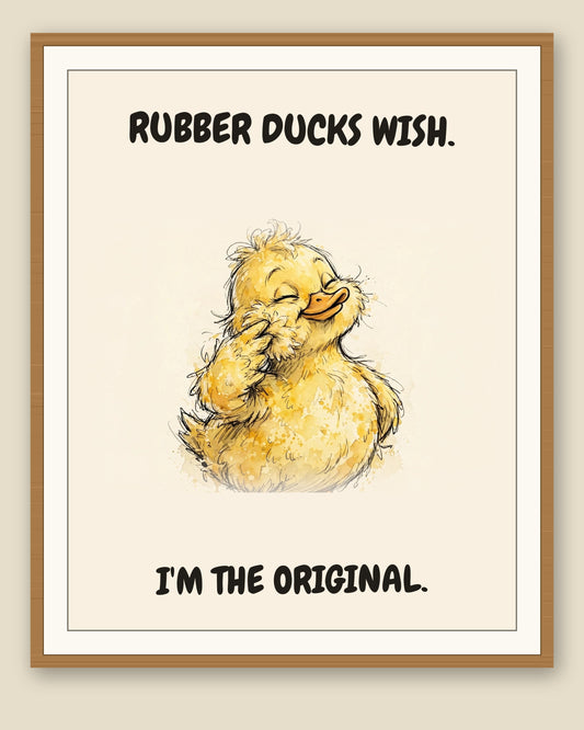 The same print shown framed with a cream mat — frame for display only, not included