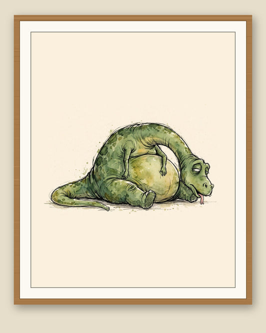 The same wordless print shown framed with a cream mat — frame for display only, not included