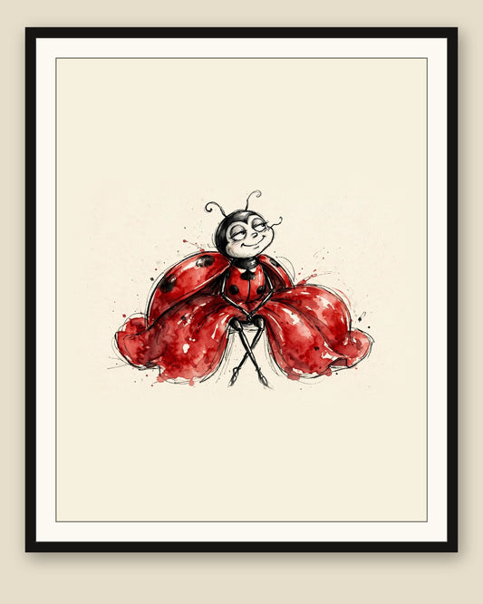 The same wordless print shown framed with a cream mat — frame for display only, not included