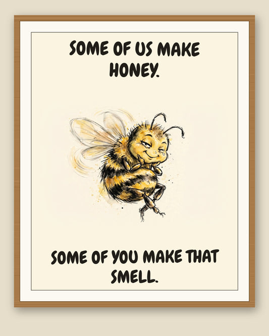 The same print shown framed with a cream mat — frame for display only, not included