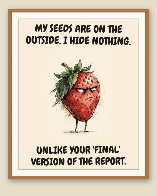 The same print shown framed with a cream mat — frame for display only, not included