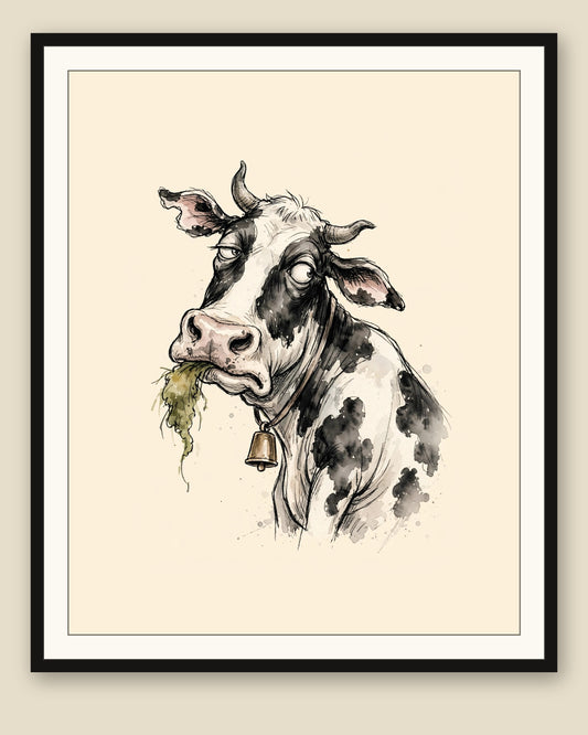 The same wordless print shown framed with a cream mat — frame for display only, not included