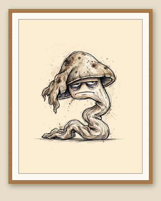 The same wordless print shown framed with a cream mat — frame for display only, not included