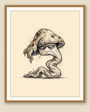 The same wordless print shown framed with a cream mat — frame for display only, not included