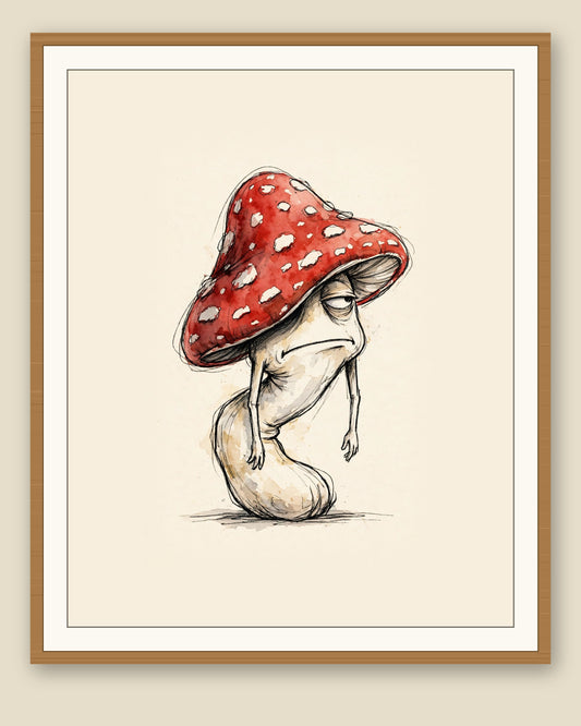 The same wordless print shown framed with a cream mat — frame for display only, not included