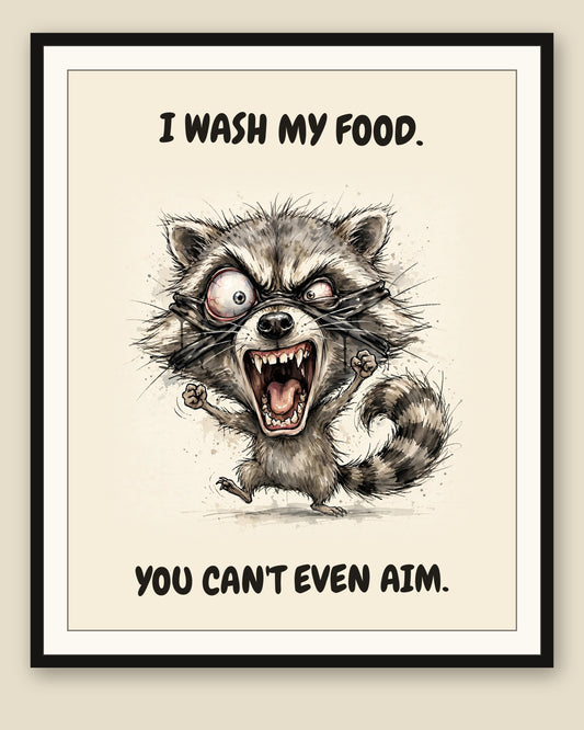 The same print shown framed with a cream mat — frame for display only, not included