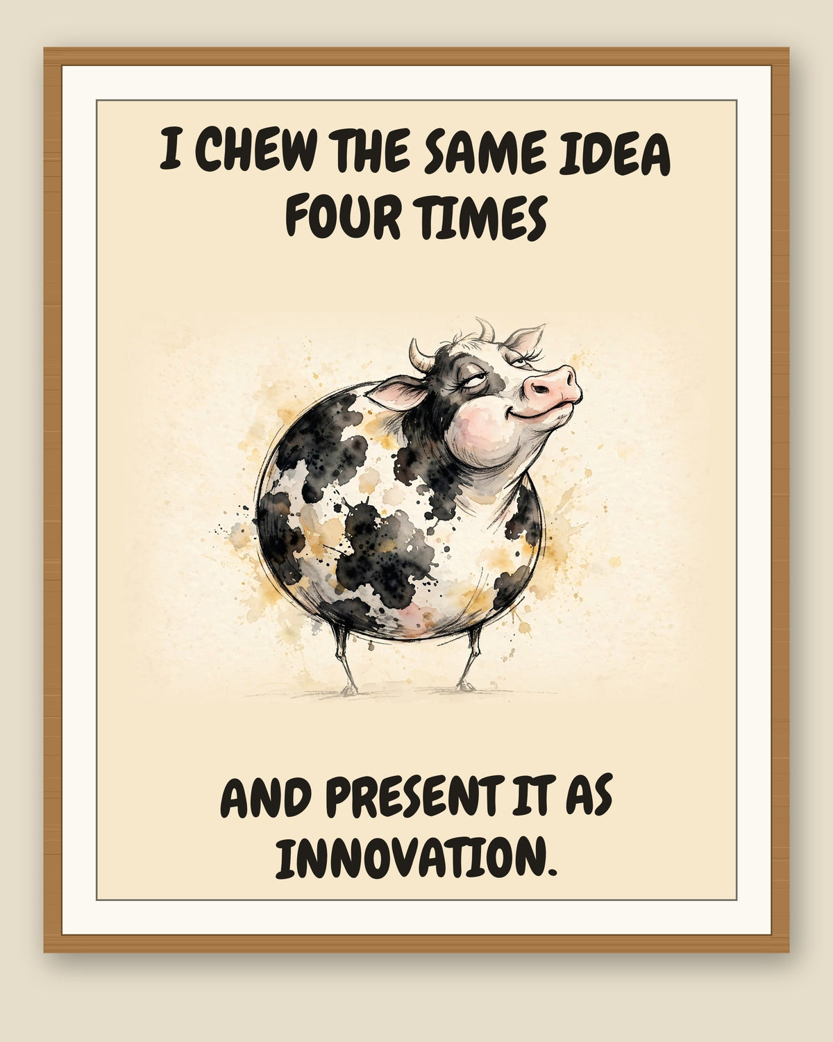 The same print shown framed with a cream mat — frame for display only, not included
