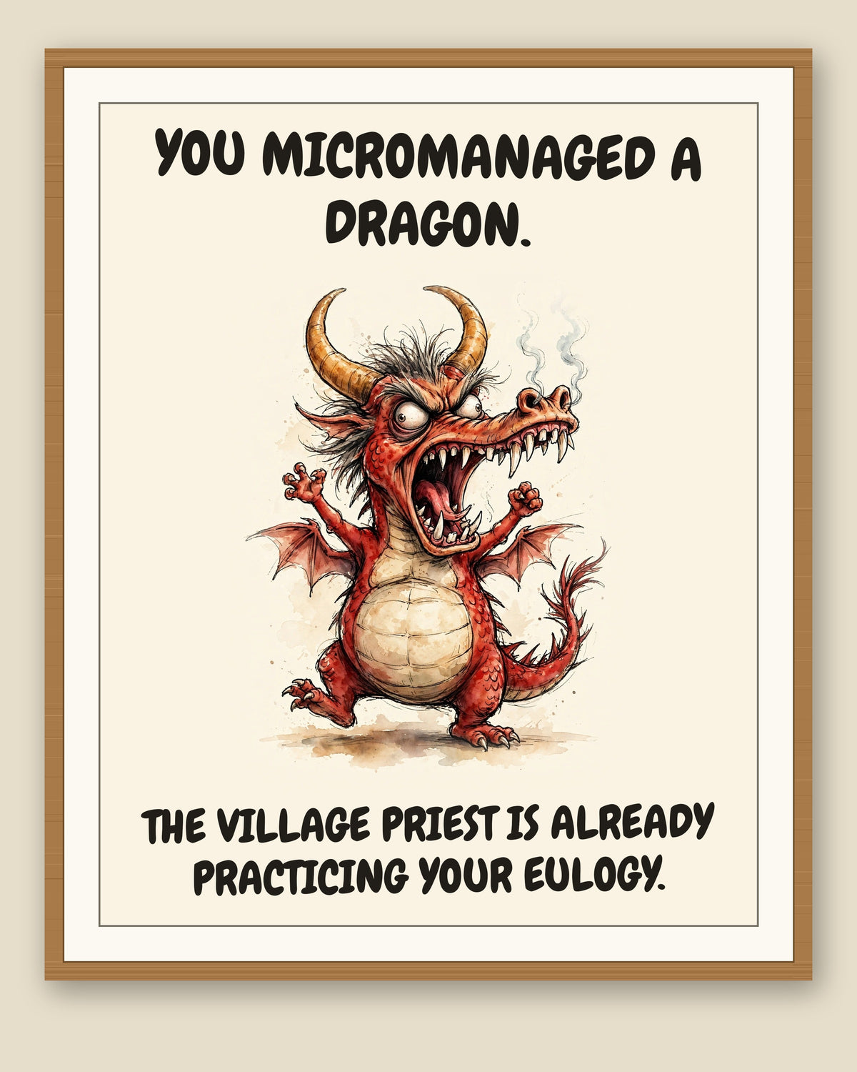 The same print shown framed with a cream mat — frame for display only, not included