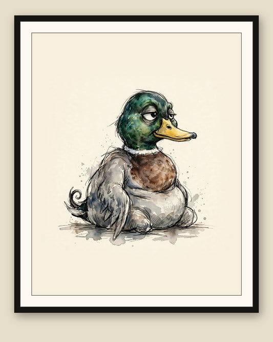 The same wordless print shown framed with a cream mat — frame for display only, not included