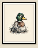 The same wordless print shown framed with a cream mat — frame for display only, not included