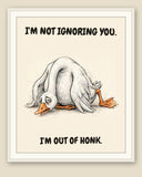 The same print shown framed with a cream mat — frame for display only, not included