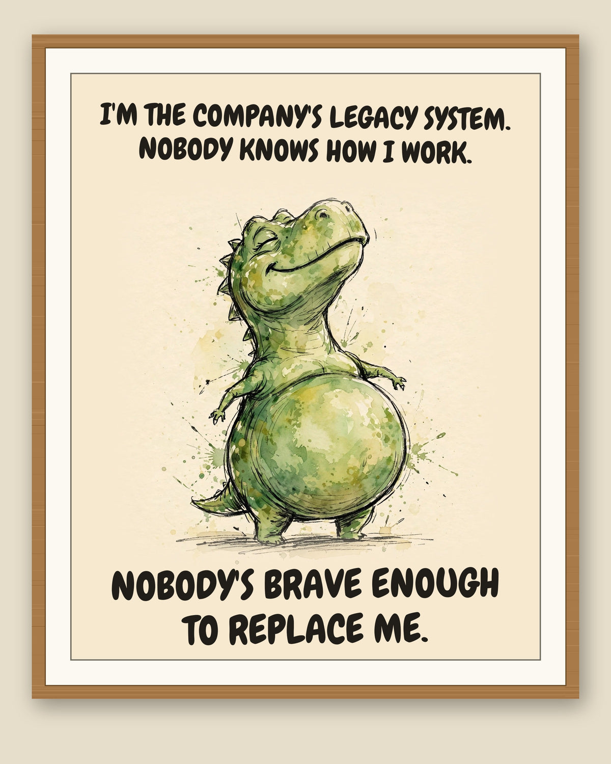 The same print shown framed with a cream mat — frame for display only, not included