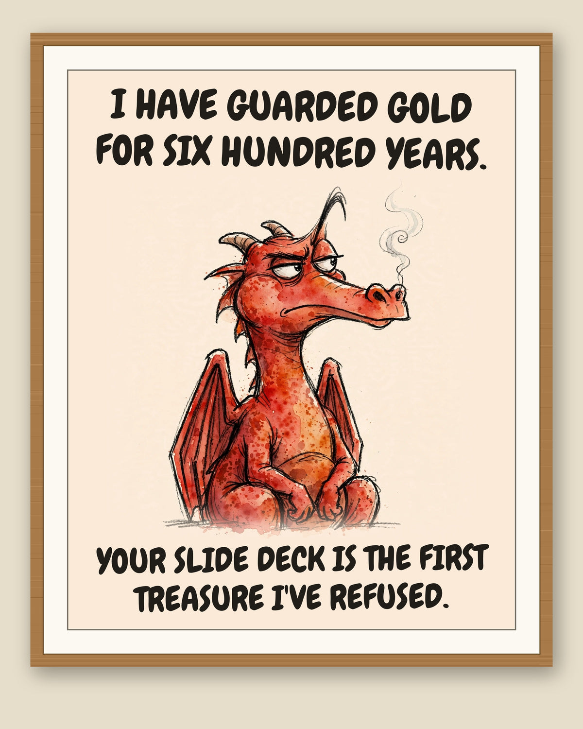 The same print shown framed with a cream mat — frame for display only, not included