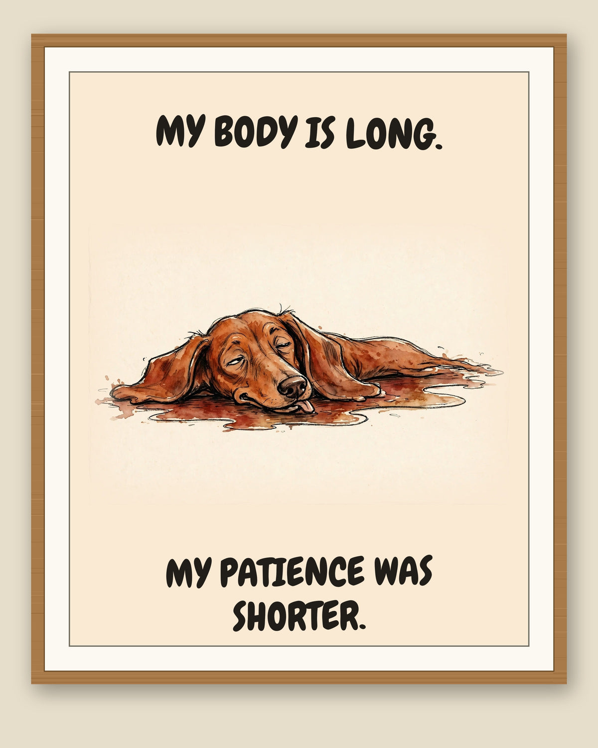 The same print shown framed with a cream mat — frame for display only, not included