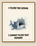 The same print shown framed with a cream mat — frame for display only, not included