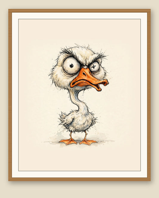 The same wordless print shown framed with a cream mat — frame for display only, not included