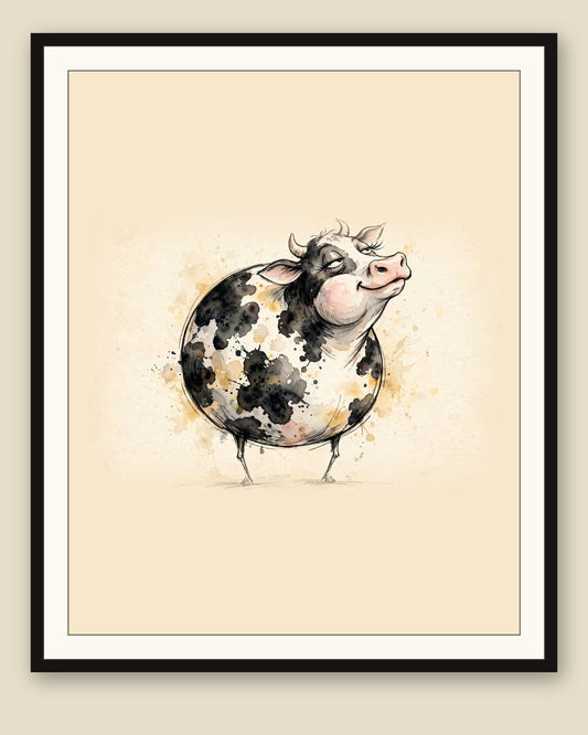 The same wordless print shown framed with a cream mat — frame for display only, not included