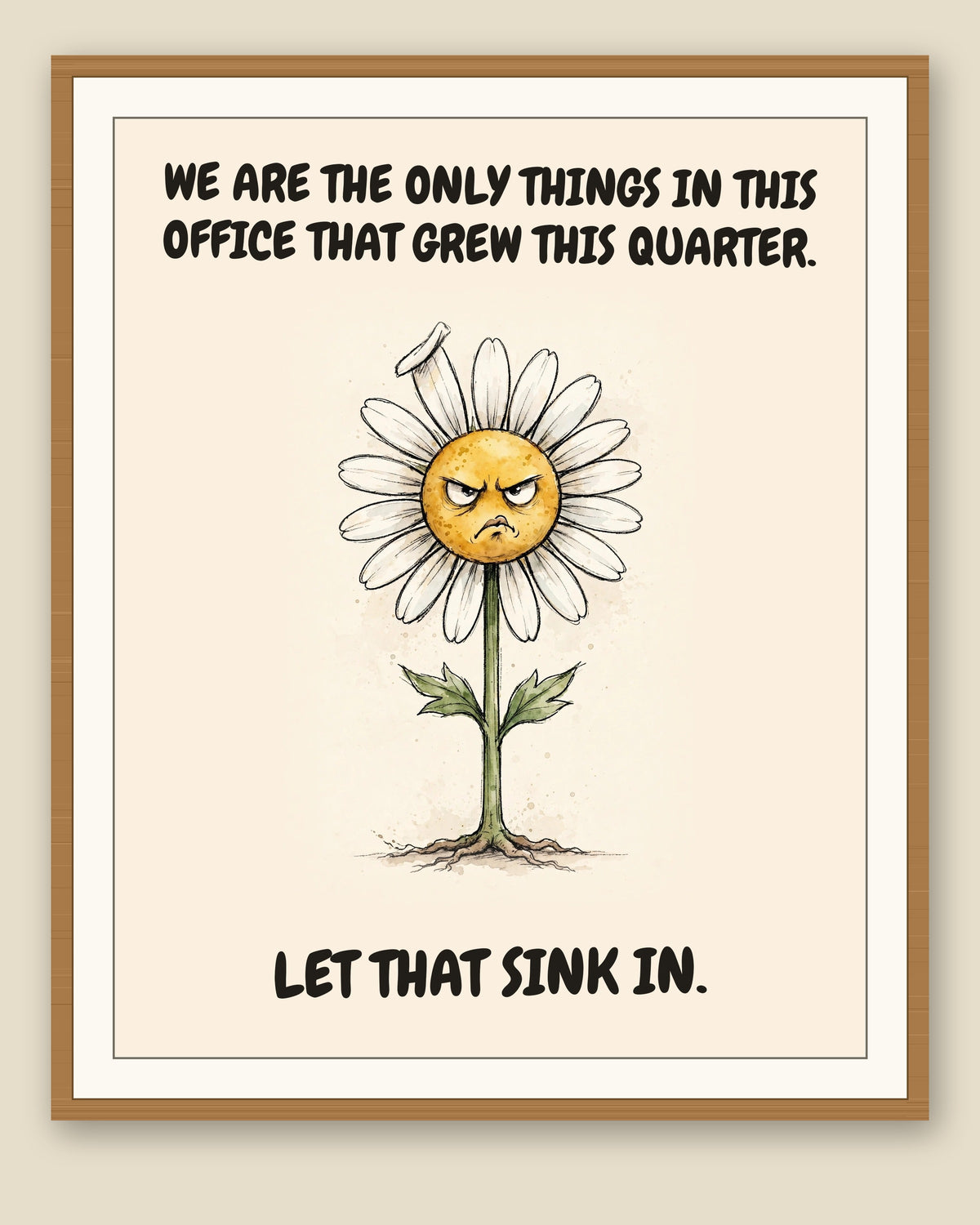The same print shown framed with a cream mat — frame for display only, not included