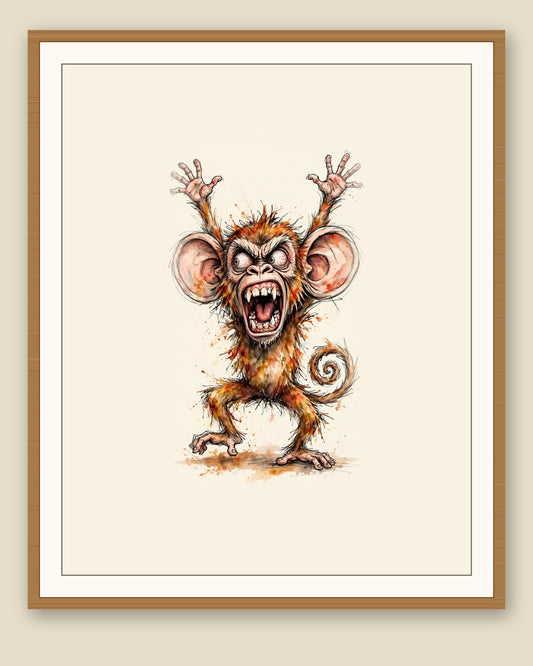 The same wordless print shown framed with a cream mat — frame for display only, not included