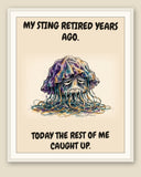 The same print shown framed with a cream mat — frame for display only, not included