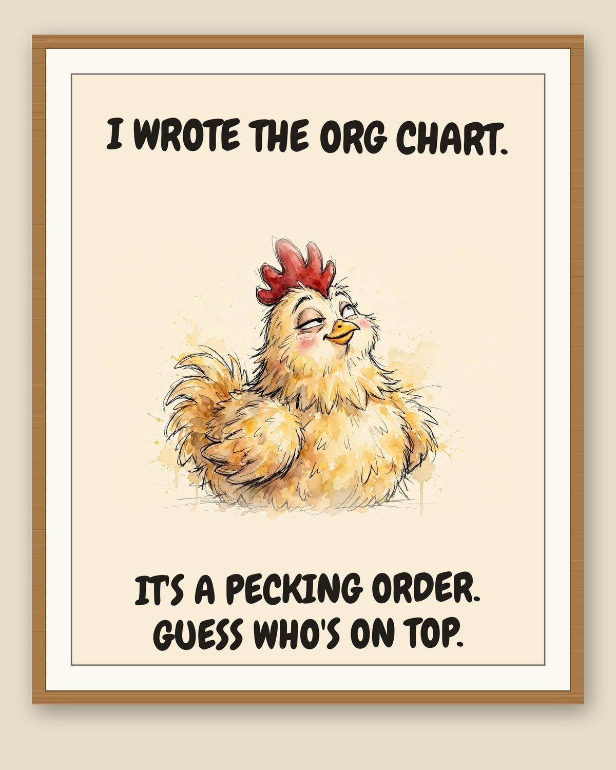 The same print shown framed with a cream mat — frame for display only, not included