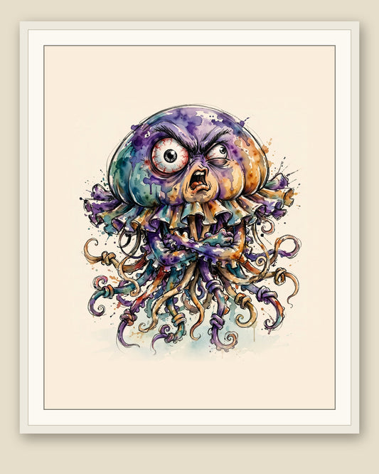The same wordless print shown framed with a cream mat — frame for display only, not included