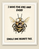 The same print shown framed with a cream mat — frame for display only, not included